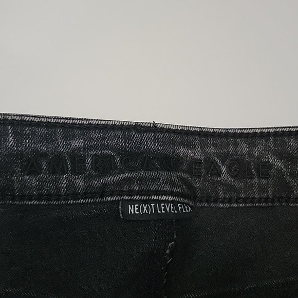 AMERICAN EAGLE Next Level Flex Distressed Black Wash Skinny Jeans size 28x30 - Picture 10 of 10